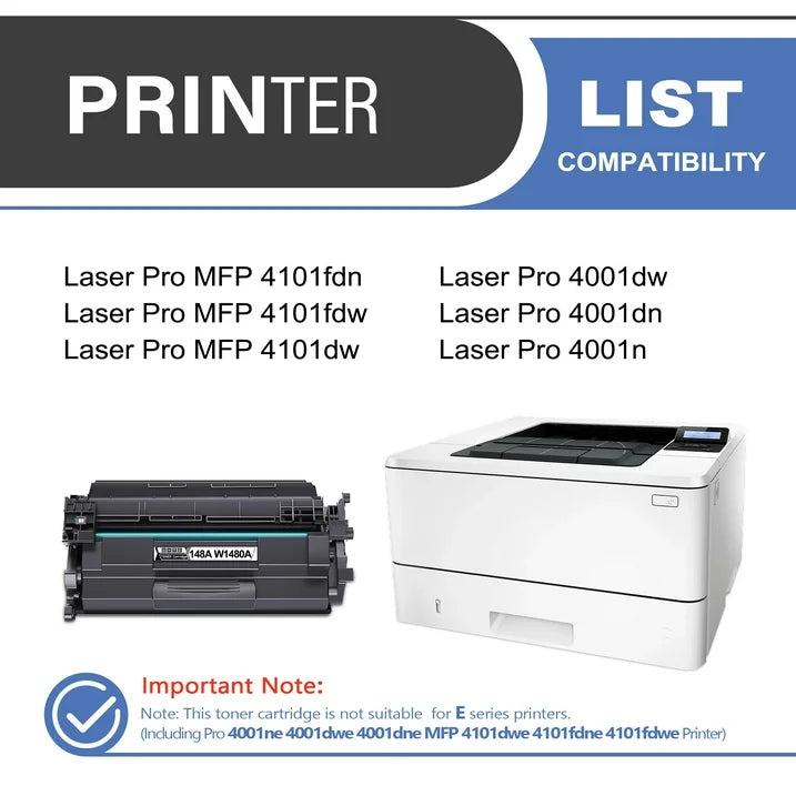 148A W1480A Toner Cartridge Balck 1-Pack Compatible for HP 148A W1480A Toner  Cartridges for Laser Pro 4001, MFP 4101 Series Printer