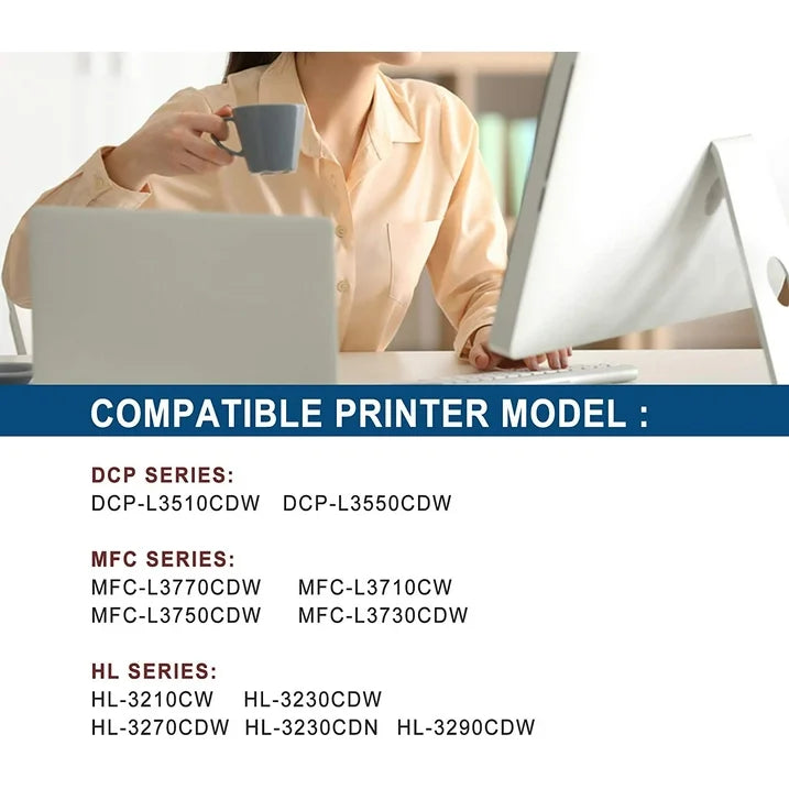 DR223CL Drum Unit 4-Pack Replacement for Brother DR-223CL Drum for MFC-l3710CW Printer (BK/C/M/Y)