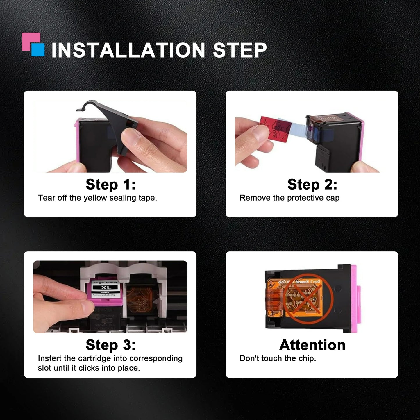 68 Ink Cartridge Compatible for HP 68 Ink Cartridge Black Tri-Color for Envy 6100e 6500e Series (2 Pack)