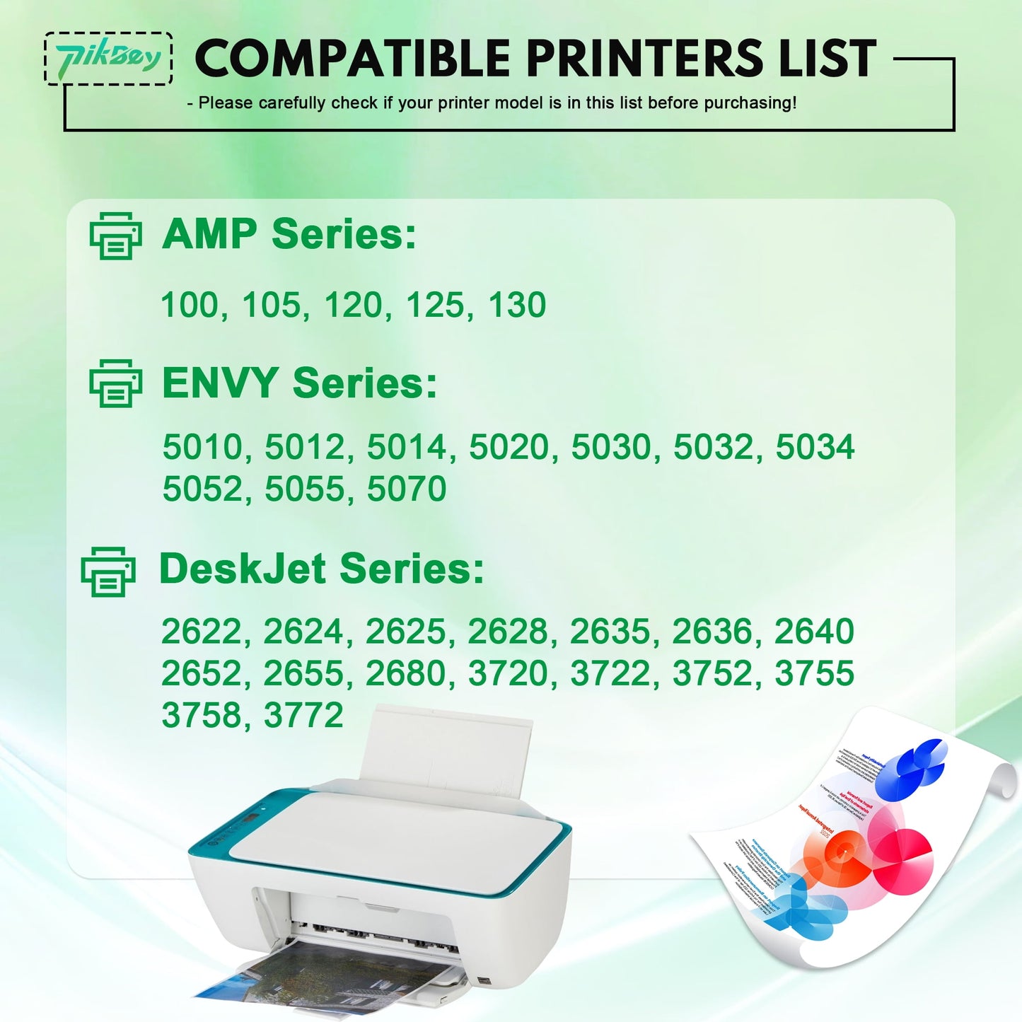 65XL Ink Cartridge Compatible for HP 65 Ink Cartridges for HP AMP 100 105 DeskJet 2600 3700 2622 ENVY 5000 5010 Printers Black/Tri-Color 2-Pack