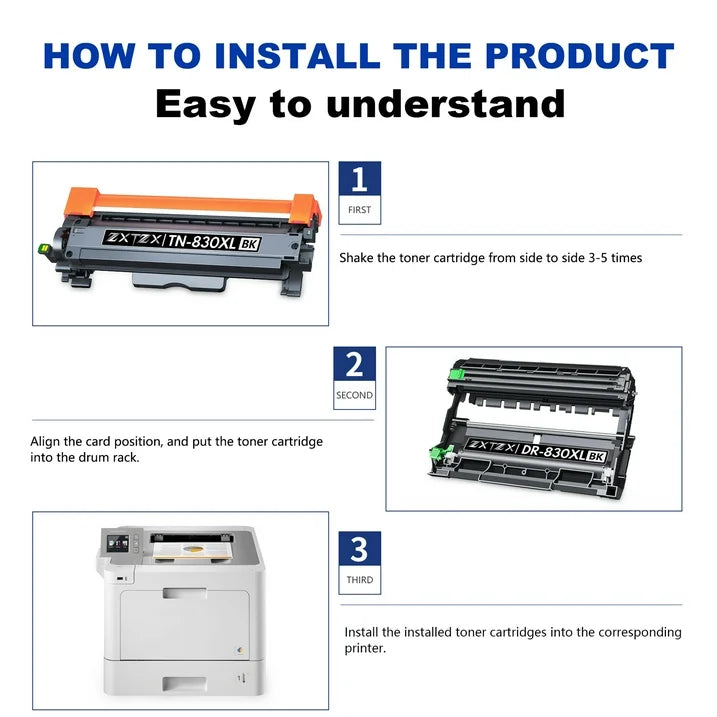 TN830 XL Toner TN830 Black Compatible for Brother TN830XL Toner Cartridge DCP-L2640DW HL-L2460DW HL-L2405W Printer 2-Pack