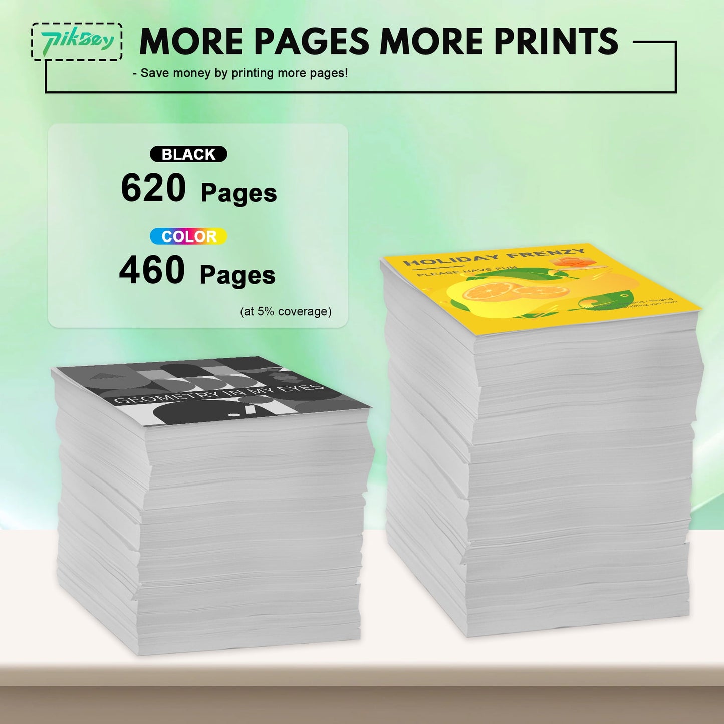 65XL Ink Cartridges 2-Pack Black/Tri-Color – Compatible with HP 65, DeskJet 2622 2624 2652 Envy 5052 5058 AMP 100 120 130 Printers