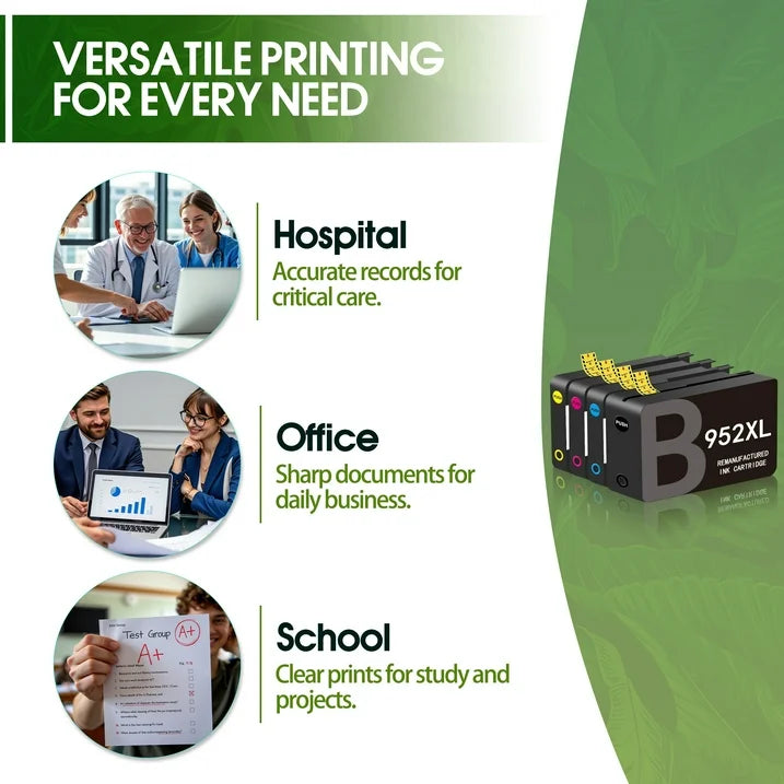 952 XL Ink Cartridges Compatible for HP 952 XL Ink Cartridges Combo Pack for OfficeJet Pro 8710 8715 Printers (4 Pack)