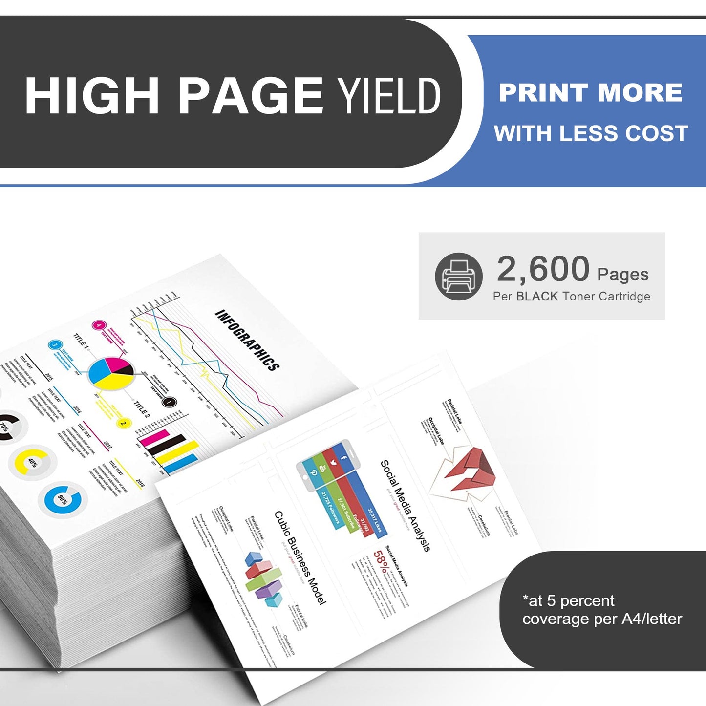 414A W2020A Toner Cartridge Black 2-Pack Compatible for HP 414A W2020A Toner Cartridges for Color Laser Enterprise M455dn, MFP M480f; Color Laser Pro M454, MFP M479 Series Printer