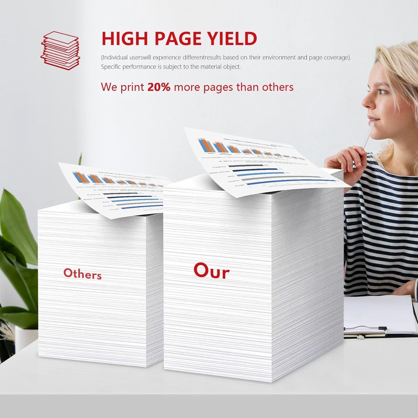 GI-23 Ink Bottles (6-Pack, Black Cyan Magenta Yellow Red Gray) - GI23 GI-23 Ink Refill Replacement for Canon PIXMA G620 G520 Printer