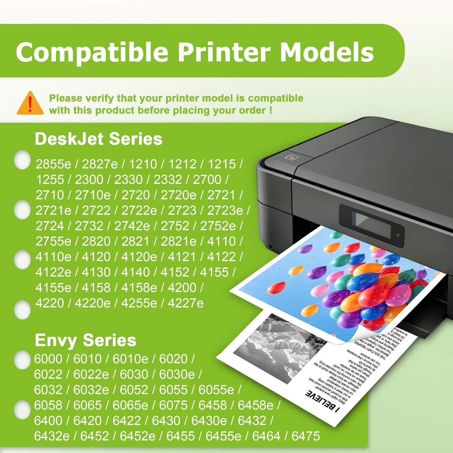 67XL Ink Cartridges Combo Pack Compatible for HP67 67 XL Ink Cartridge Work with DeskJet 2710 2720 4100 4120 Envy 6020 6022 6420 Printers (1 Black /1 Tri-Color)