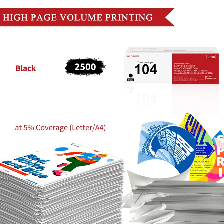 104 Toner Cartridge Compatible for Canon CRG 104 High Yield Toner for D420 D480 Printer