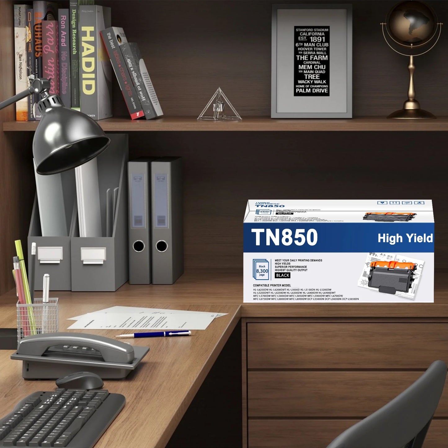 High Yield TN850 820 Toner Cartridge Replacement for Brother TN850 Toner MFC-L5900DW, 2 Pack Black