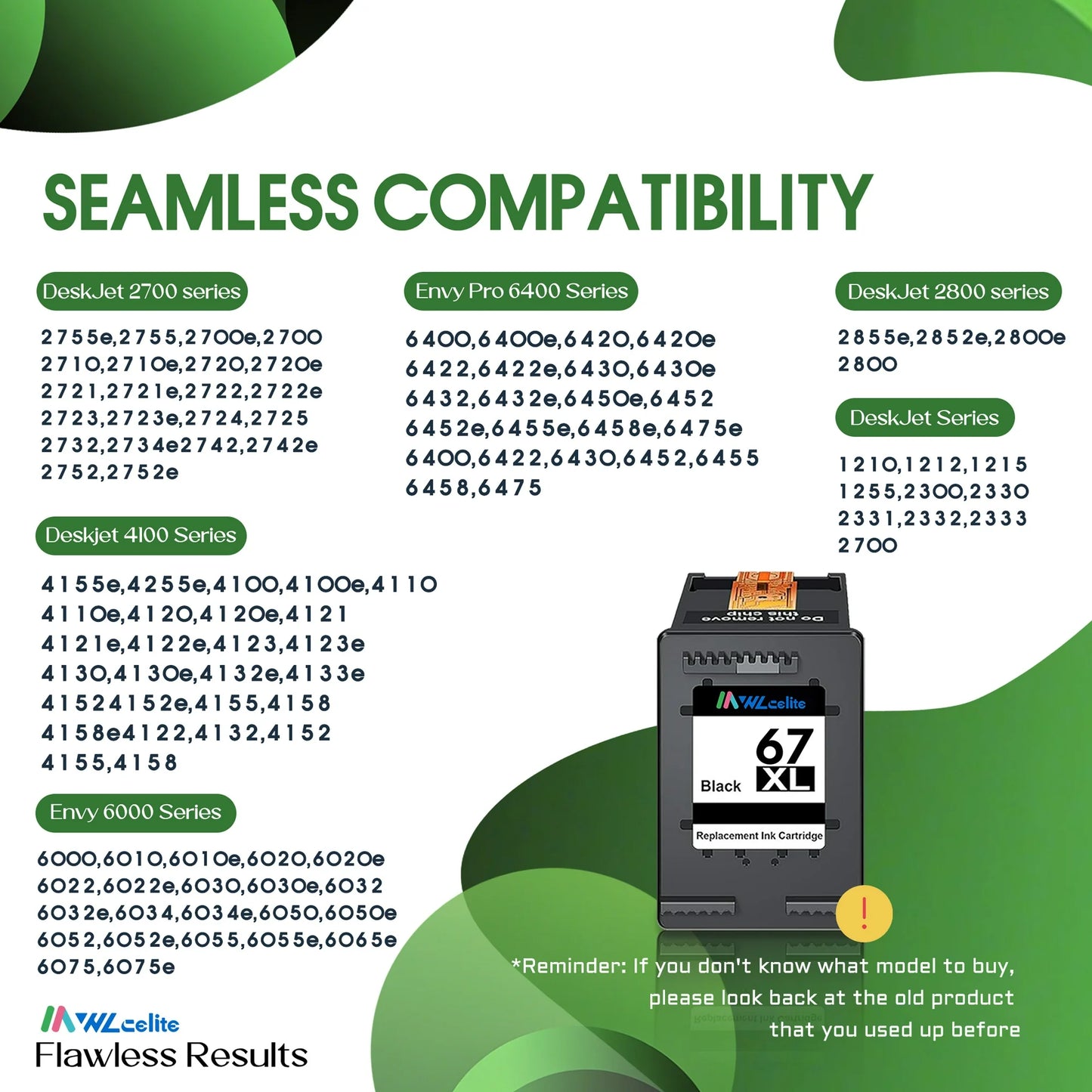 67XL Black 67 Ink Cartridge Compatible for HP 67 XL Ink Cartridges Deskjet 2778 2779 6078 6478 Envy 6020e 6022e 6030e (1 Pack)