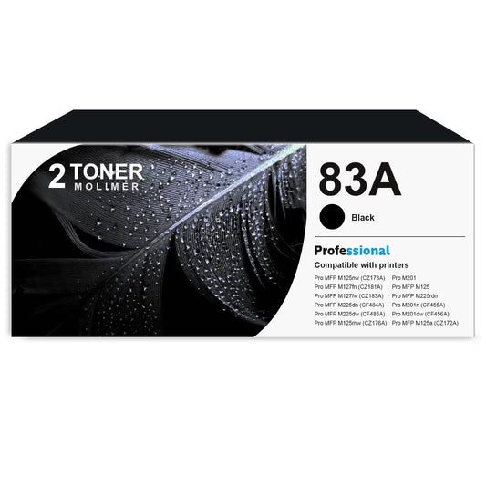 83A CF283A Toner 2 Pack 83A toner Cartridge Compatible for 83A Pro M201 MFP M125 M127 Series Printer