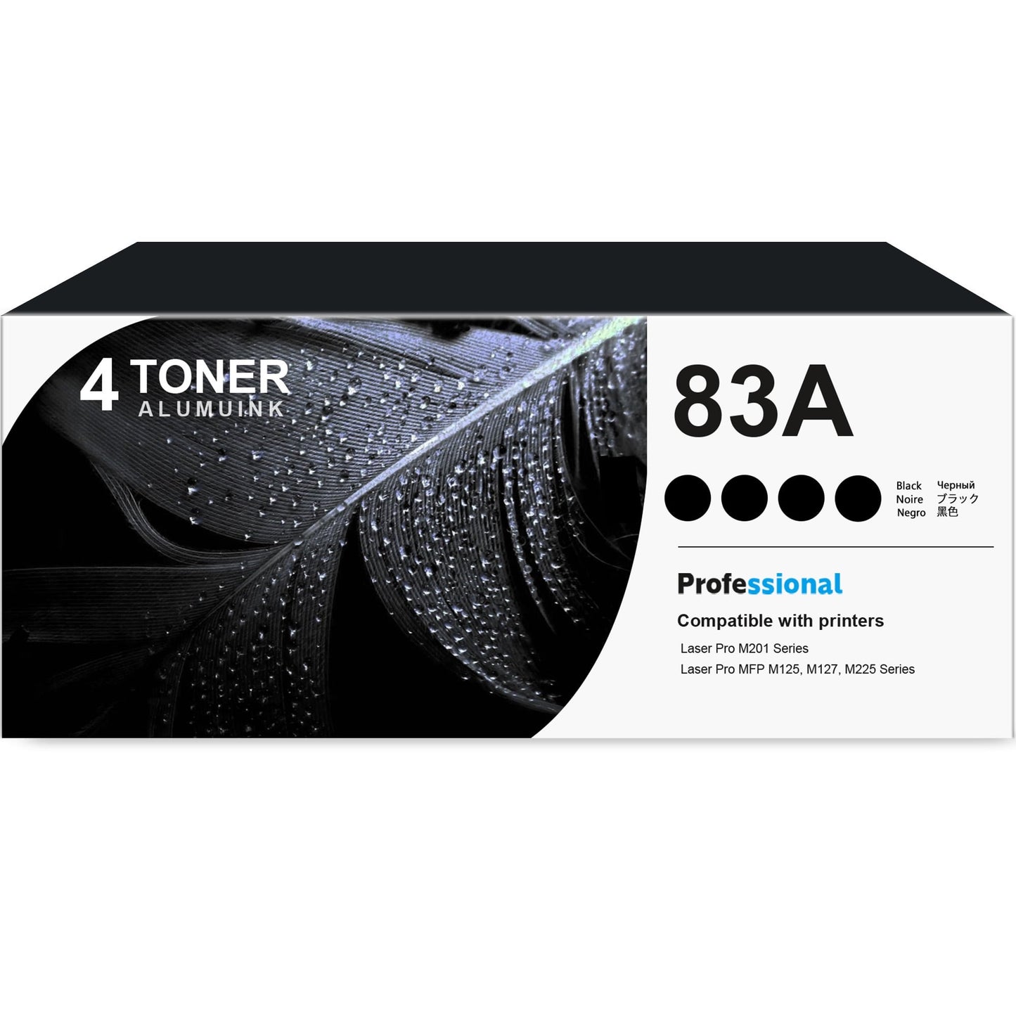 83A CF283A Toner Cartridge Black 4-Pack Compatible for HP 83A CF283A Toner Cartridges for Laser Pro M201, Laser Pro MFP M125, M127, M225 Series Printer