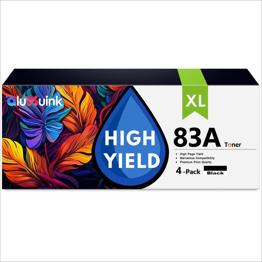 83A Toner Cartridge 4 Pack Compatible for HP 83A CF283A Black Toner Cartridges for Laser Pro M201, Laser Pro MFP M125, M127, M225 Series Printers