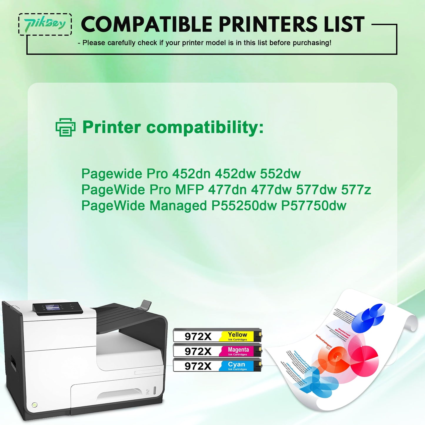 972X Ink Cartridges (3-Pack Cyan Magenta Yellow) - Compatible for HP 972 Ink Cartridge for Pagewide Pro 477dw 577dw 477dn 452dn 552dn 552dw P55250dw Printers