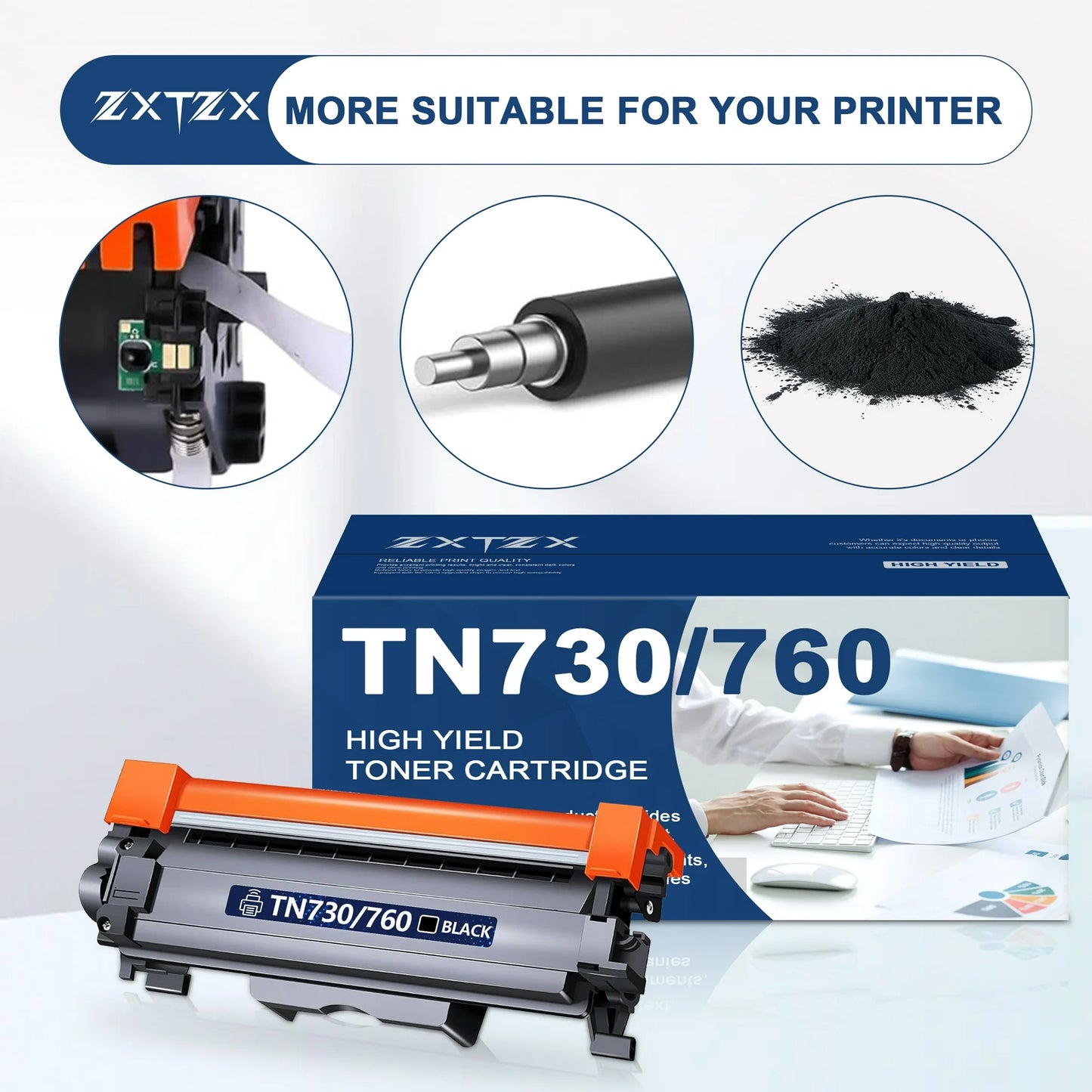 TN 730 TN 760 Toner Replacement for Brother TN760 TN730 Black Toner Cartridge Printer