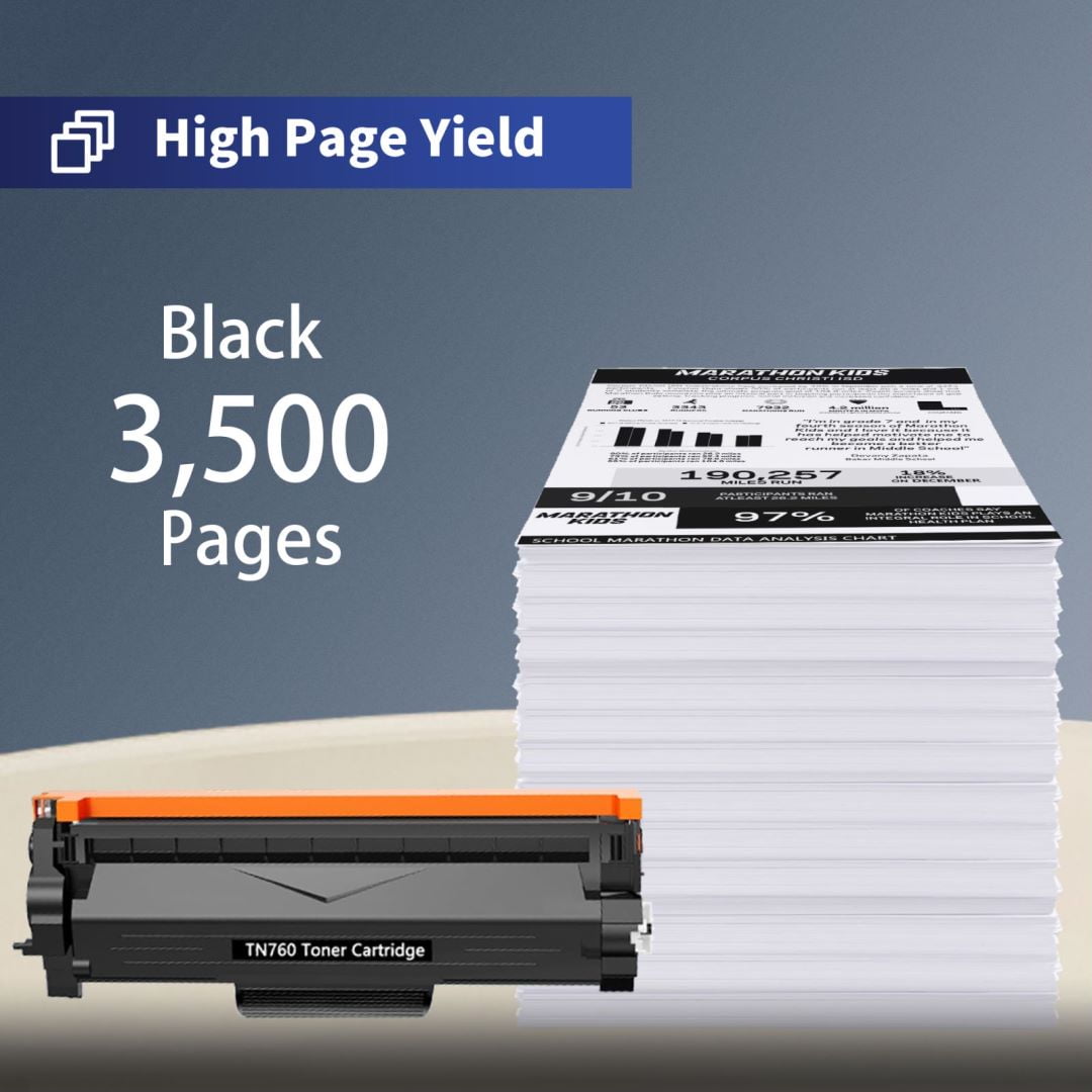 TN760 Toner Cartridge Black 3-Pack Replacement for Brother TN760 TN 760 TN 730 Toner Cartridges for Brother MFC-L2710DW HL-L2395DW Printer