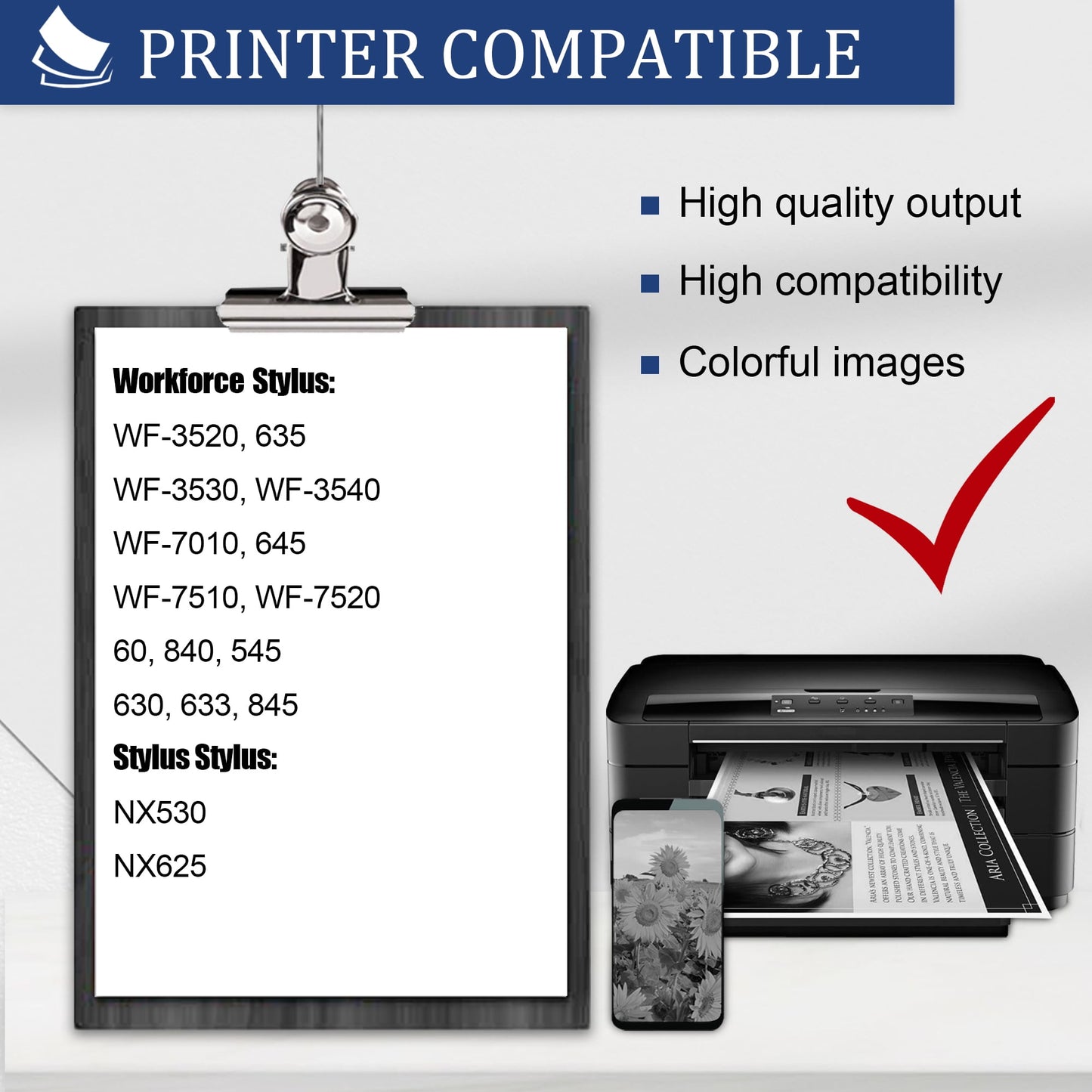 127 Ink Cartridges 1 Pack Compatible with Epson 127 Ink Cartridges Combo Pack to use for Workforce 630 Printer