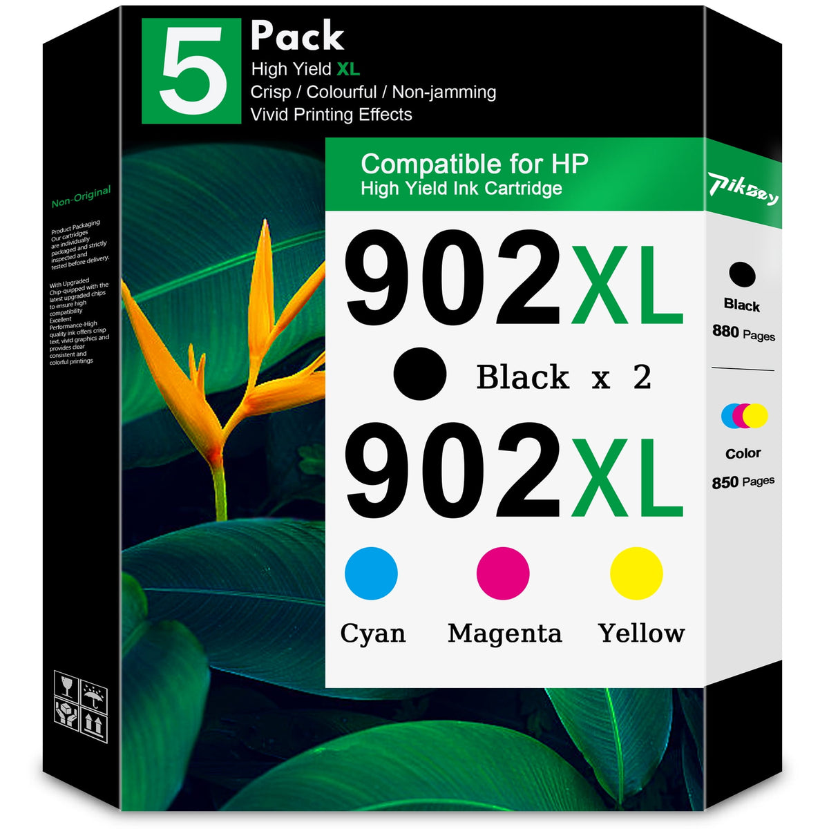902XL 902 XL Ink Cartridges Combo Pack (5 Pack) - Compatible for HP 902 Ink for Officejet Pro 6978 6968 6958 6970 6960 6962 6975 6950 6954 Printers