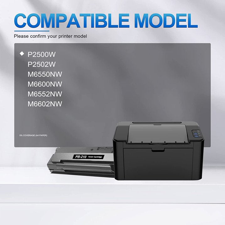 PB-210 Toner Cartridge: High Yield 1 Pack Black for Pantum PB 210 Replacement for P2500W M6552NW Printers