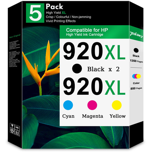 920XL 920 XL Ink Cartridges (5 Packs) - Compatible for HP 920 Ink Cartridge for OfficeJet 6000 6500 6500A 6000 7000 7500A Printers
