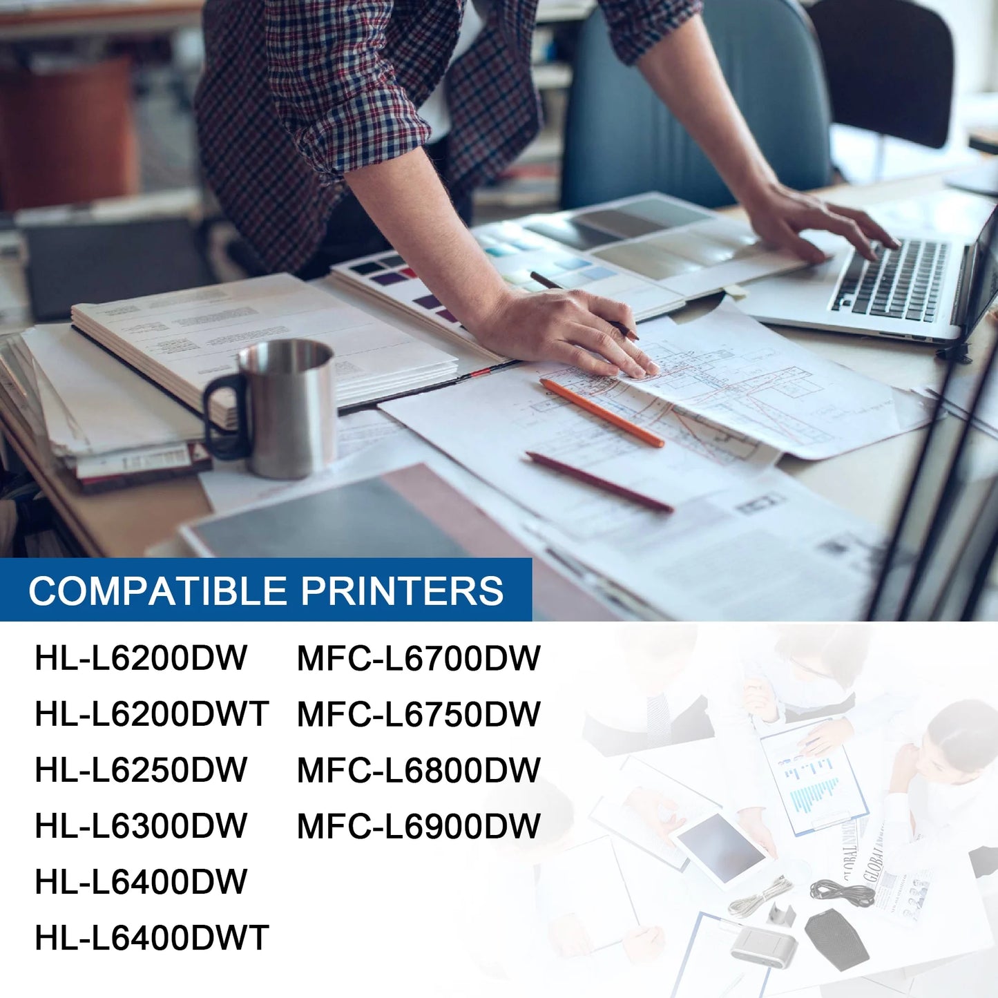 TN880 Toner Cartridge Replacement for Brother TN880 Toner Cartridge for DCP-L5650DN Printer.