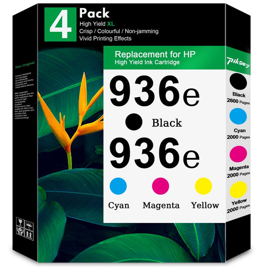 936e Ink Cartridges (4 Pack,1 Black/1 Cyan/1 Magenta/1 Yellow) Compatible for HP 936 936e Ink Cartridgefor HP OfficeJet Pro 9110 9120 9122 9125 9128 9130 9135 9730 Printers
