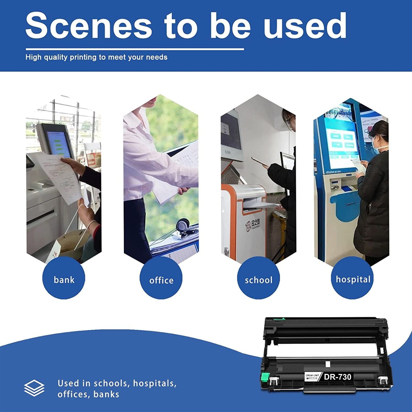 DR 730 Black Drum Unit (NOT Toner) Replacement for Brother DR 730 for Brother HL-L2350DW Printer (1 Pack)