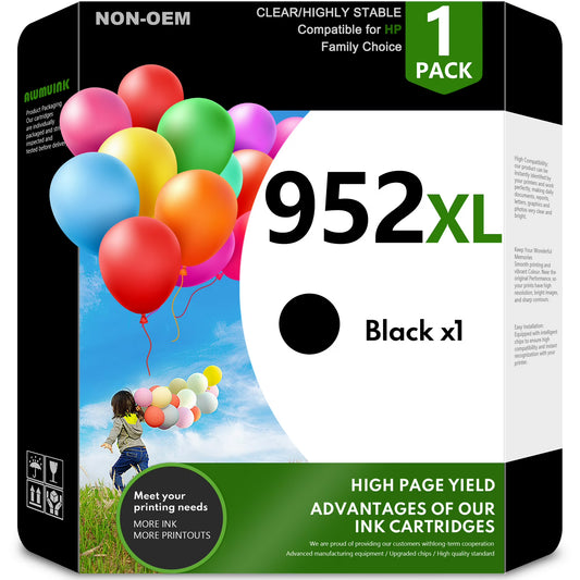 952XL Ink Black Compatible for HP 952 XL Ink Cartridges for Officejet Pro 8710 8745 8702 Printer