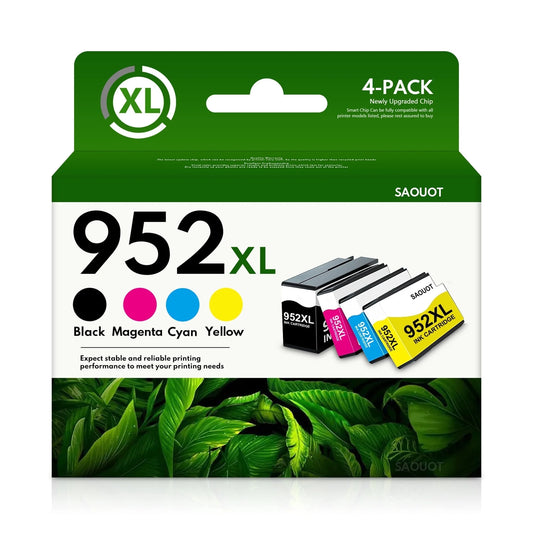 952XL Ink Cartridge Compatible with HP 952XL for HP OfficeJet Pro 8710 Printer（1Black, 1Cyan, 1Magenta, 1Yellow）