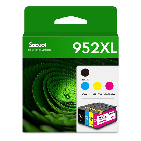 952XL Ink Cartridges (1BK+1C+1M+1Y) Compatible with HP 952XL Ink Cartridges Combo Pack with OfficeJet Pro 7740 Printer