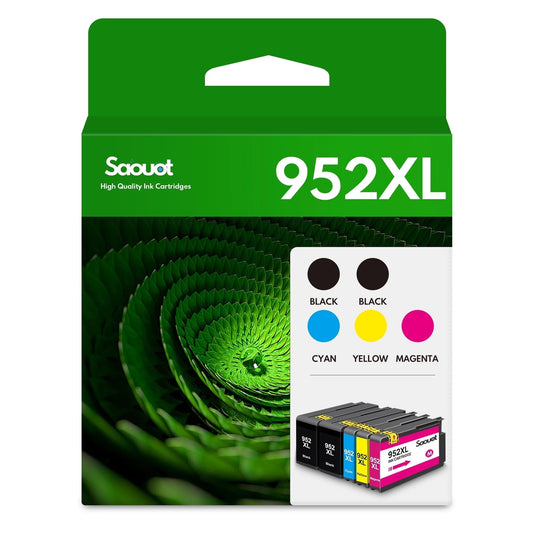 952XL Ink Cartridges (2BK+1C+1M+1Y) Compatible with HP 952XL Ink Cartridges Combo Pack with OfficeJet Pro 7740 Printer