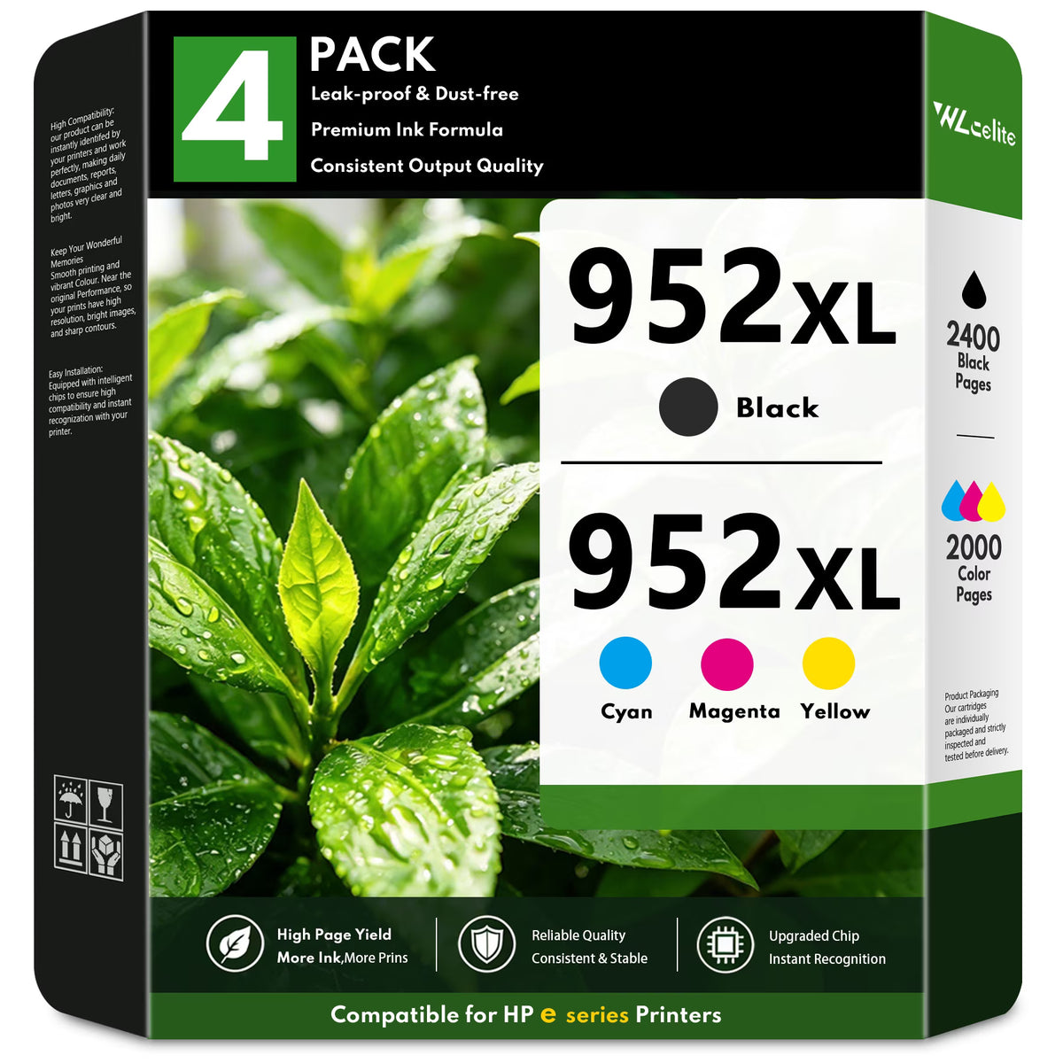 952 XL Ink Cartridges Compatible for HP 952XL Ink Cartridge Combo Pack 952 Ink for OfficeJet Pro 7720, 7740, 8210, 8710, 8720, 8730, 8740 Printers Ink 952 (4 Pack)
