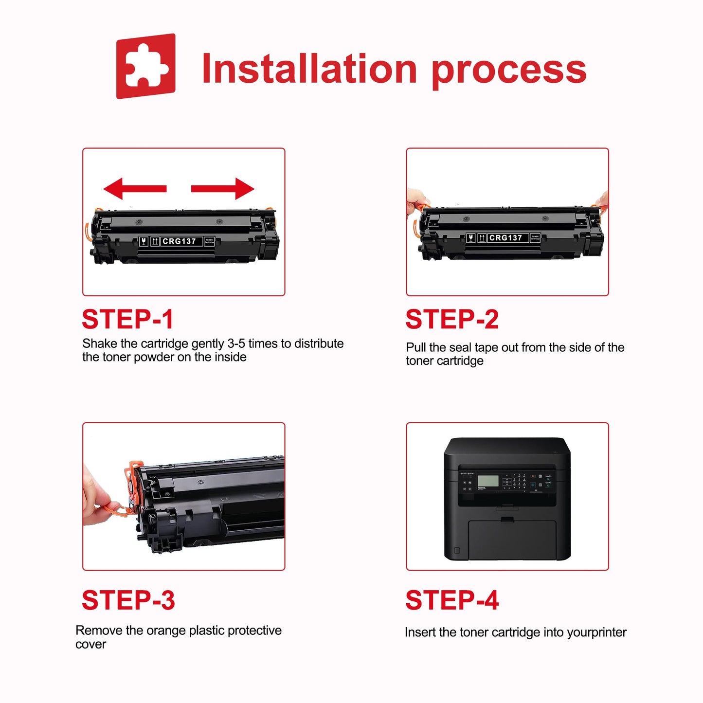 CRG137 Toner Cartridge Replacement for Canon imageCLASS MF244dw D570 Printer, 1 Pack Black
