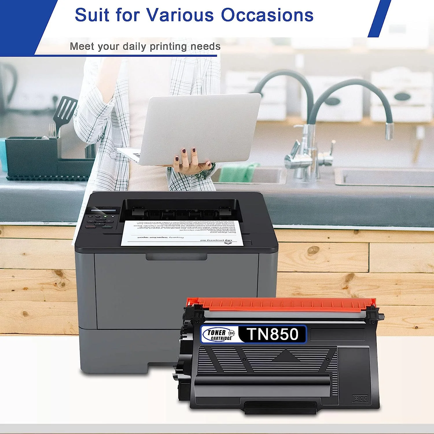 TN850 Toner Cartridge Replacement for Brother TN850 Toner Compatible for HL-L5000D Printer (2-Pack)