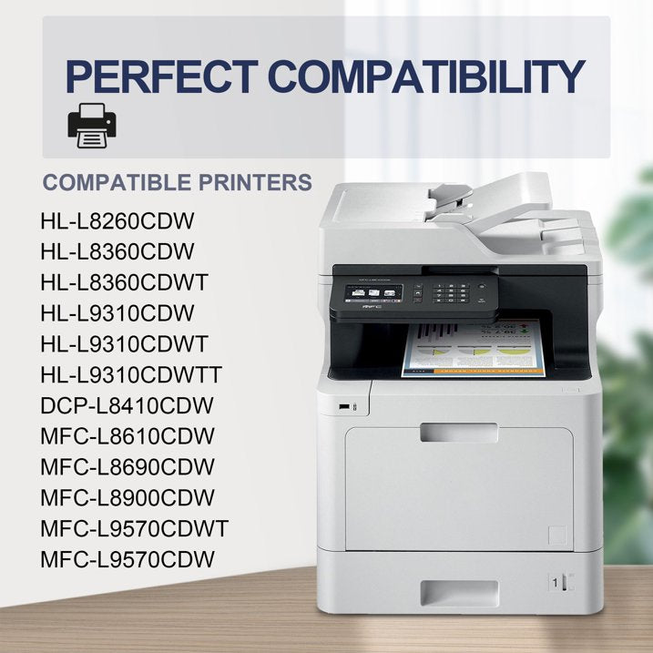TN433 Toner Cartridges 4 Pack Replacement for Brother TN 433 Toner for MFC-L8900CDW Printer