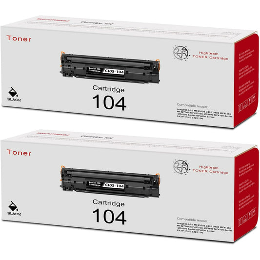 Cartridge 104 Toner Cartridge 104 Replacement for Canon CRG-104 imageCLASS MF4350d D420 D480 MF4150d MF4270dn MF4370dn MF4690 Printer Toner (Black, 2-Pack)