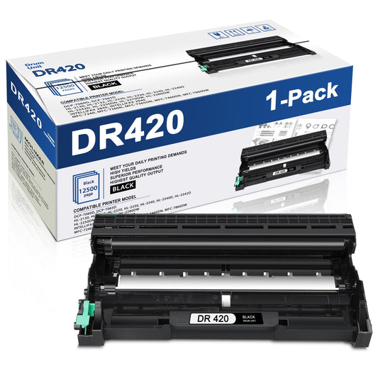 DR 420 Drum Unit Compatible with Brother DR420 DR-420 for HL-2230 HL-2240 HL-2240D Printers (1 Pack Black Drum Unit)