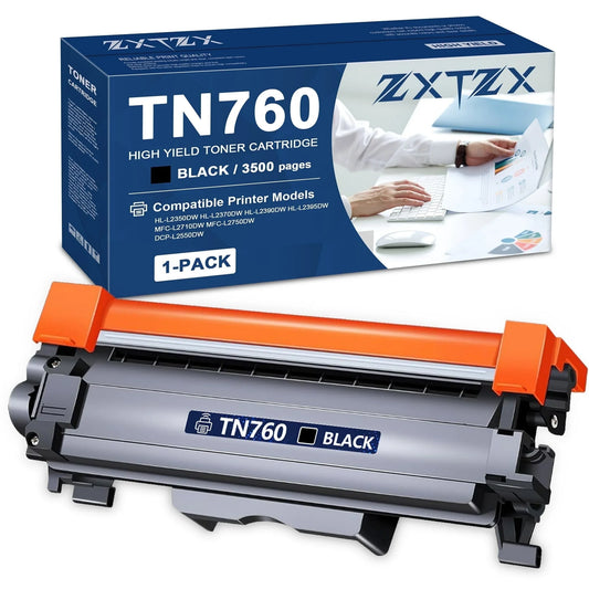 TN760 Toner TN730/760 Toner Cartridge Compatible for Brother TN760 TN730 Toner MFC-L2710DW L2750DW Printer TN760/730 (1-Pack)
