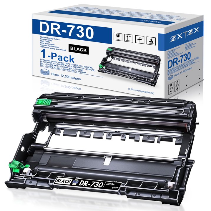 DR730 Drum Unit Compatible for Brother DR-730 DR730 HL-L2370DW HL-L2390DW DCP-L2550DW HL-L2350DW (Black, 1-Pack)