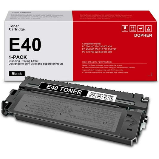 E40 Black Toner Cartridge (1491A002AA): E40 Toner Replacement for Canon PC 300 310 320 330 400 420 430 530 550 710 720 730 740 770 790 920 940 950 980 Printer,E40 Ink