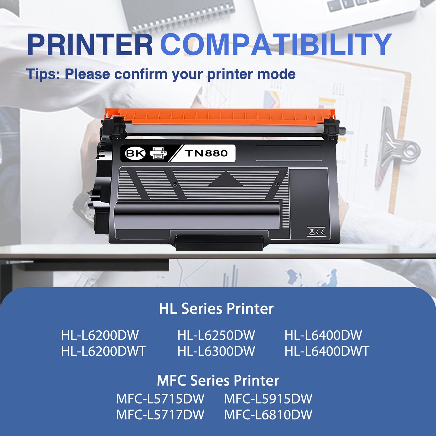 TN880 Toner Cartridge ZXTZX Compatibles for Brother TN-880 Compatibles for HL-L6400DWT MFC-L6700DW Series Printers 3 Pack Black