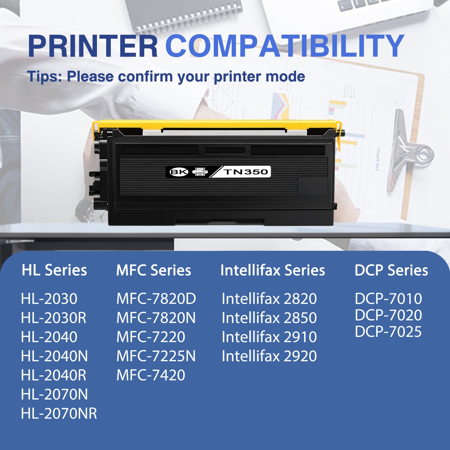 TN-350 TN350 Toner Cartridge ZXTZX Compatibles for Brother TN350 Compatibles for HL-2070N MFC-7225N Series Printers 3 Pack Black