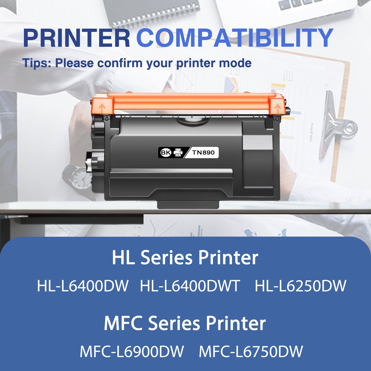 TN890 Toner Cartridge ZXTZX Compatibles for Brother TN-890 Compatibles for HL-L6250DW MFC-L6900DW Series Printers 4 Pack Black
