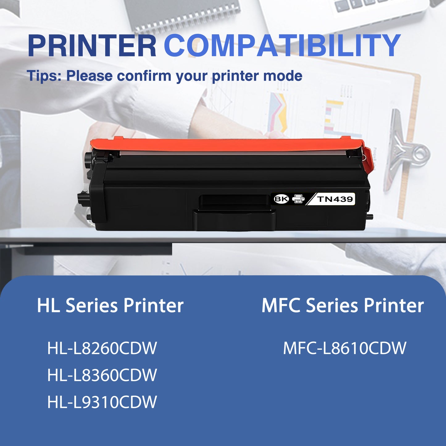 TN439 Toner Cartridges ZXTZX Compatibles for Brother TN439 Toner HL-L9310CDW MFC-L8610CDW Series Printers 4 Pack(Black Cyan Magenta Yellow))
