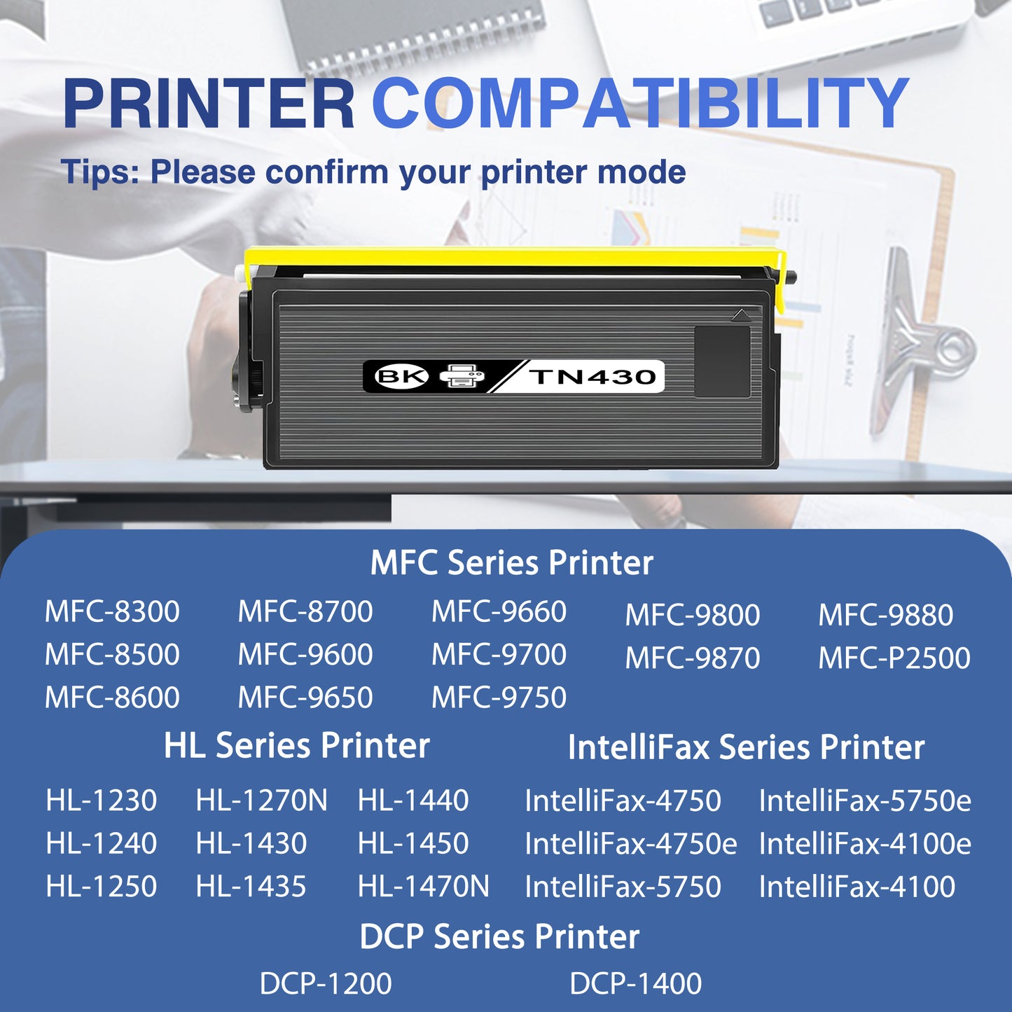 TN430 Toner Cartridges Black ZXTZX Compatibles for Brother TN430 Toner HL-1270N MFC-9660 IntelliFax-4750 Series Printers 2 Pack