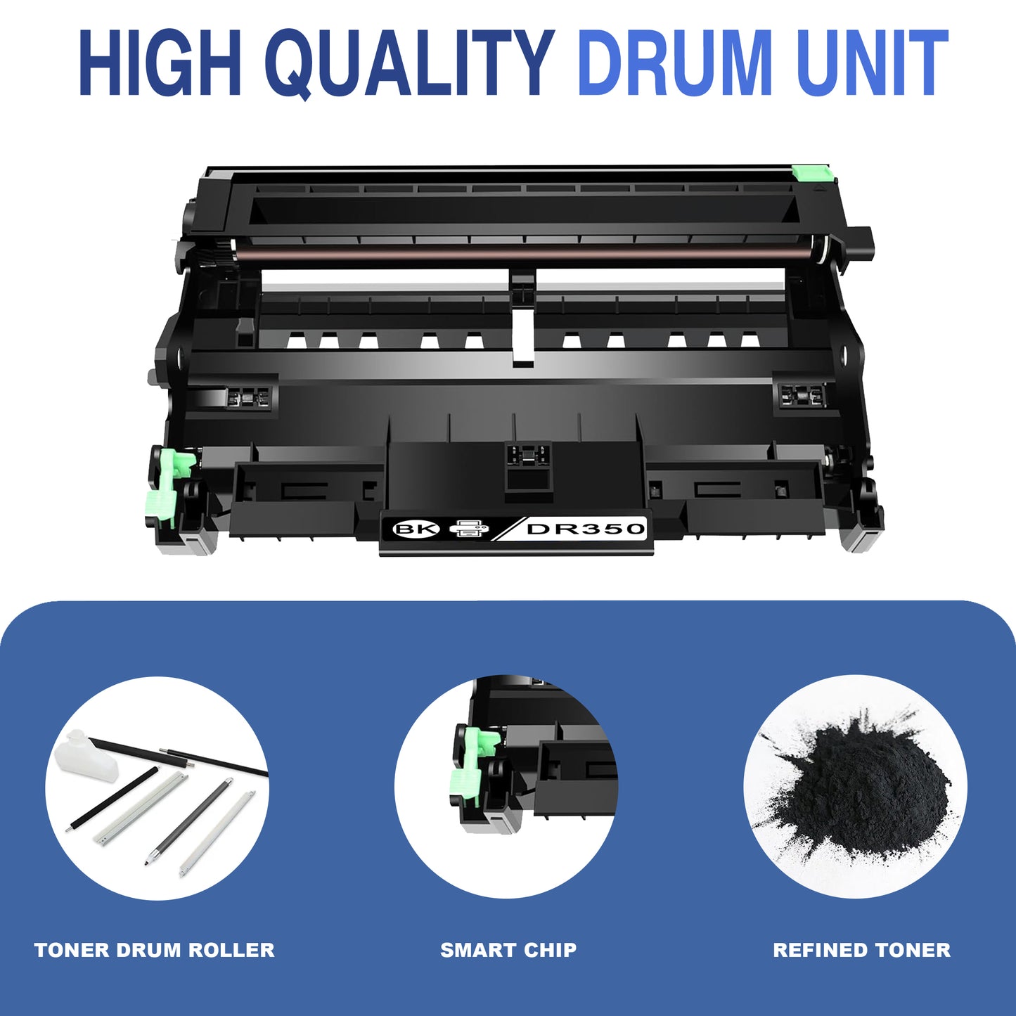 DR350 Drum Unit Black ZXTZX Compatible for Brother DR350 Drum for HL-5250DN MFC-8690DW MFC-8890DW Series Printers 1 Pack Black