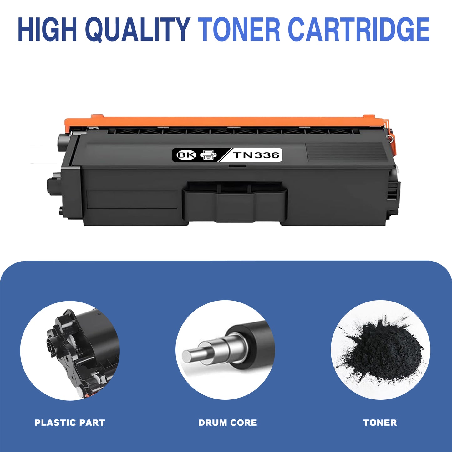 TN336 Toner Cartridges ZXTZX Compatibles for Brother TN336 Toner HL-4140CN MFC-9560CDN  Series Printers 2 Pack Black