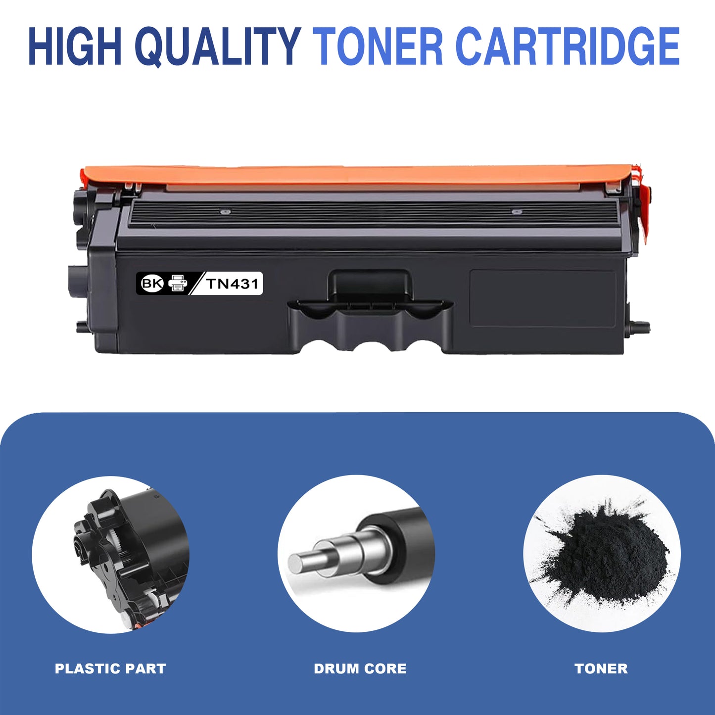 TN431 Toner Cartridges 4 Pack Black ZXTZX Compatibles for Brother TN431 Toner HL-L8260CDW MFC-L8610CDW Series Printers