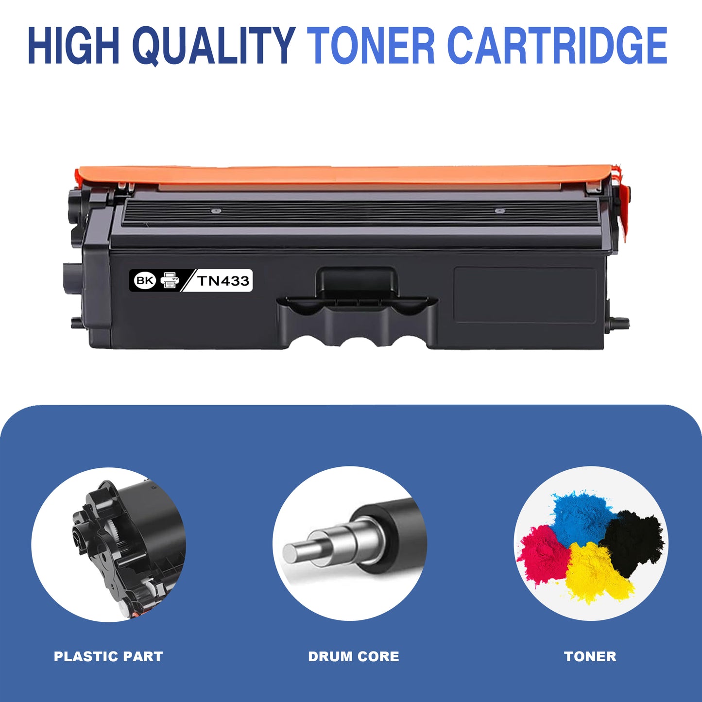 TN433 3 Pack Toner Cartridges ZXTZX Compatibles for Brother TN433 Toner HL-L8360CDW MFC-L8610CDW Series Printers (Cyan Magenta Yellow)
