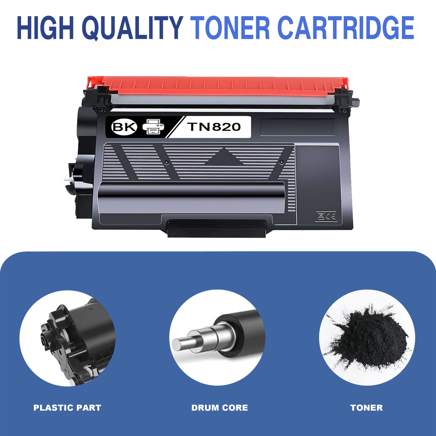 TN820 Toner Cartridge ZXTZX Compatibles for Brother TN-820 ZXTZX Compatibles for HL-L2465DW MFC-L2760DW Series Printers 3 Black Pack