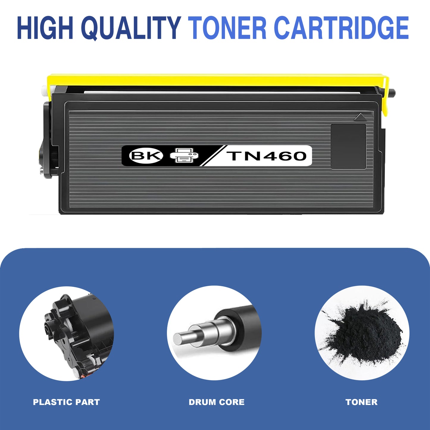TN460 Toner Cartridge ZXTZX Compatibles for Brother TN-460 Compatibles for HL-1470N MFC-8600 Series Printers 4 Pack Black